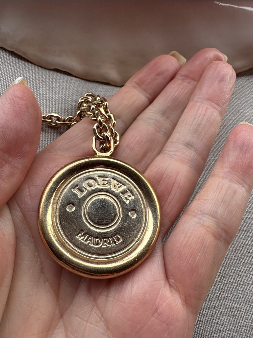 Loewe Gold-Tone Bullet Cap Pendant Necklace - Picture 6 of 6